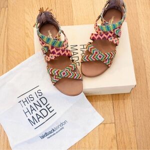 LAIDBACK LONDON Multicolor Beaded Women’s Sandals Sizes 7 (EU 38) & 8 (EU 39)